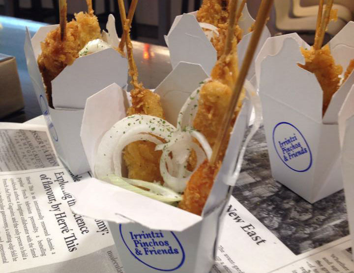 Irrintzi Pintxo Pez Espada Langostinos Alioli